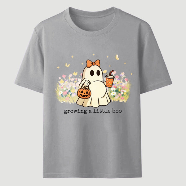 Halloween Growing A Little Boo Funny Pregnancy Spooky T-Shirt