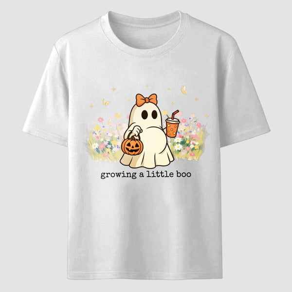 Halloween Growing A Little Boo Funny Pregnancy Spooky T-Shirt