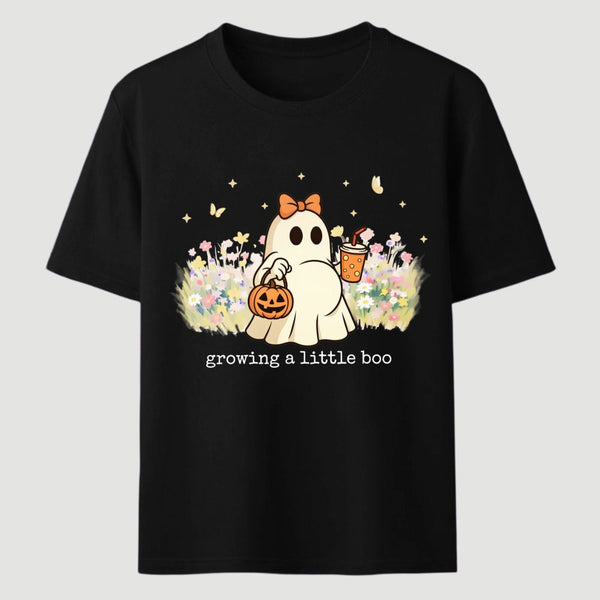 Halloween Growing A Little Boo Funny Pregnancy Spooky T-Shirt