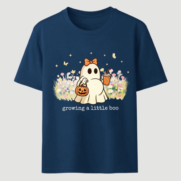 Halloween Growing A Little Boo Funny Pregnancy Spooky T-Shirt