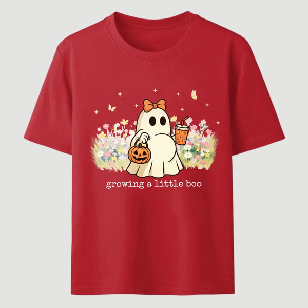 Halloween Growing A Little Boo Funny Pregnancy Spooky T-Shirt