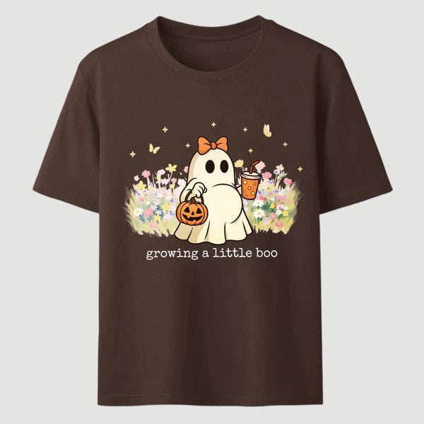 Halloween Growing A Little Boo Funny Pregnancy Spooky T-Shirt