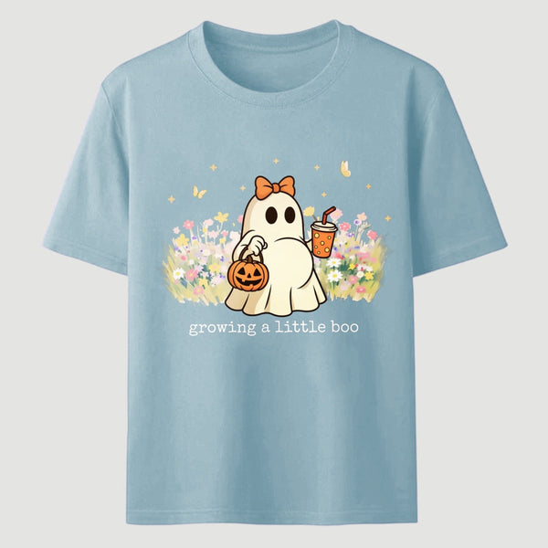 Halloween Growing A Little Boo Funny Pregnancy Spooky T-Shirt