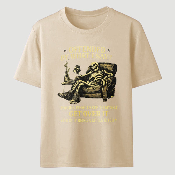 Black Sarcastic Skeleton Beer Humorous Art T-Shirt