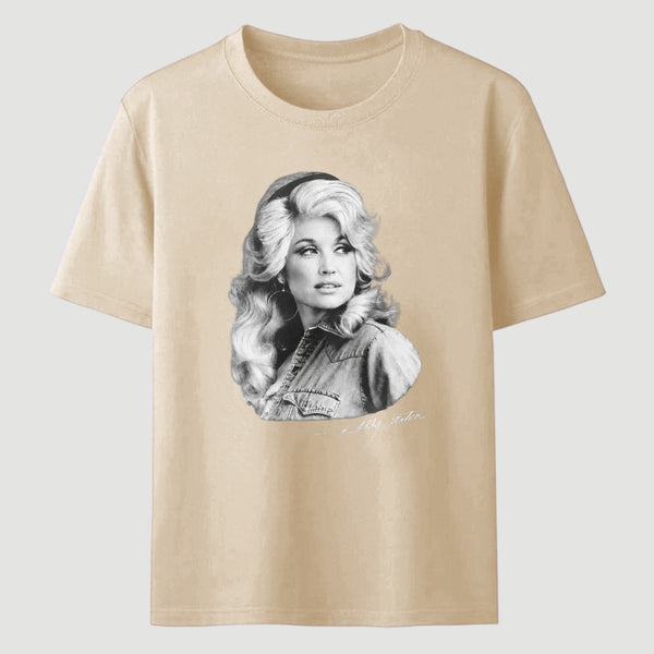 Vitage Dolly Parton Portrait Style 80s Country Music T-Shirt