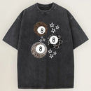 8 Ball Leopard and Stars Print Washed T-Shirt