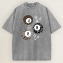 8 Ball Leopard and Stars Print Washed T-Shirt