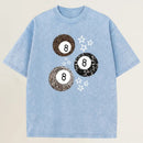 8 Ball Leopard and Stars Print Washed T-Shirt
