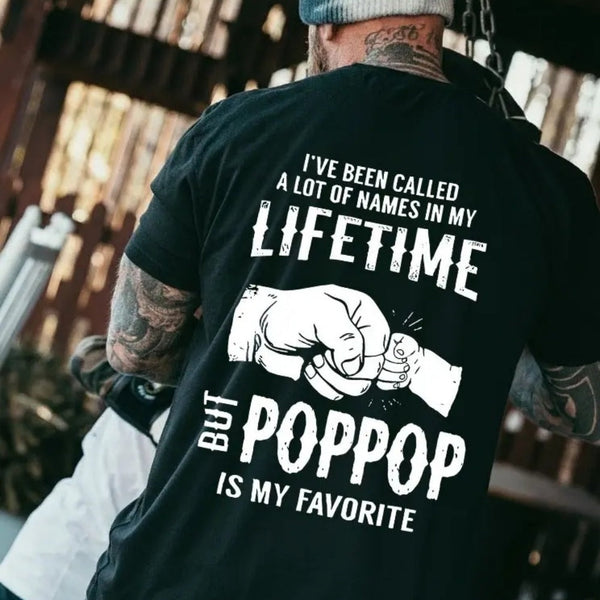 Pop Pop Name Graphic Casual Streetwear T-Shirt