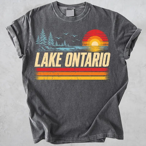 Lake Ontario Great Lakes Sunset Graphic T-Shirt