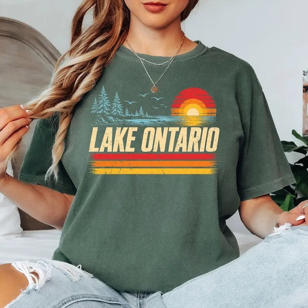Lake Ontario Great Lakes Sunset Graphic T-Shirt
