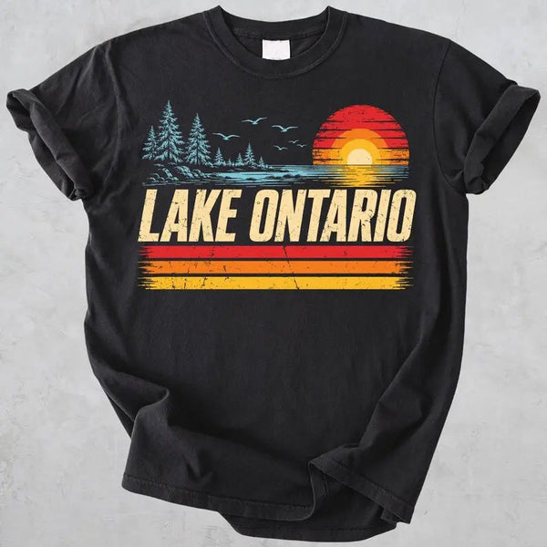 Lake Ontario Great Lakes Sunset Graphic T-Shirt