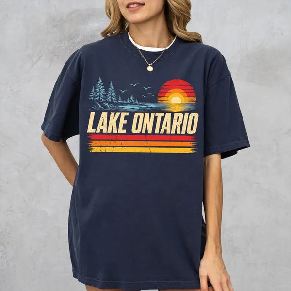 Lake Ontario Great Lakes Sunset Graphic T-Shirt