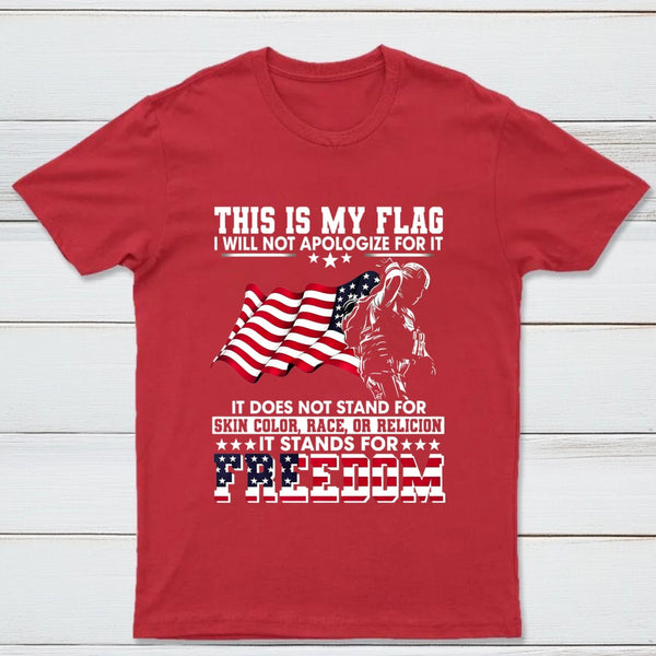 Soldier Silhouette USA Flag Patriotic T-Shirt