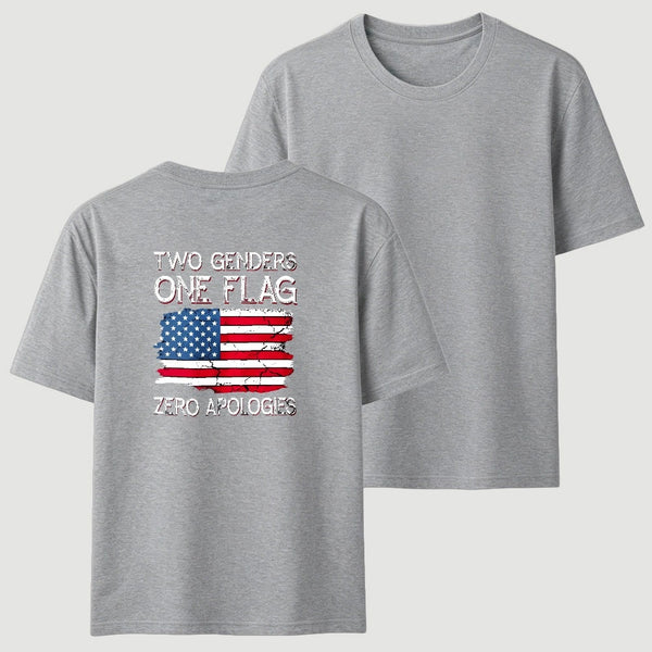 Two Genders One Flag Zero Apologies American Flag Design Unisex Classic T-shirt