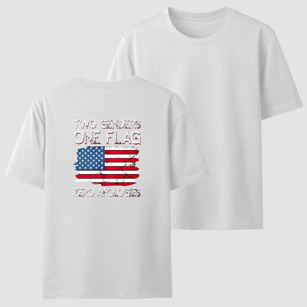 Two Genders One Flag Zero Apologies American Flag Design Unisex Classic T-shirt