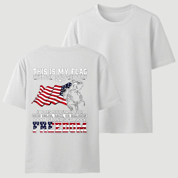 Soldier Silhouette USA Flag Patriotic T-Shirt