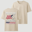 Soldier Silhouette USA Flag Patriotic T-Shirt