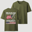 Soldier Silhouette USA Flag Patriotic T-Shirt