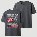 Soldier Silhouette USA Flag Patriotic T-Shirt