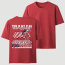 Soldier Silhouette USA Flag Patriotic T-Shirt