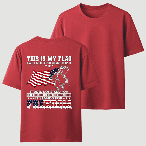 Soldier Silhouette USA Flag Patriotic T-Shirt