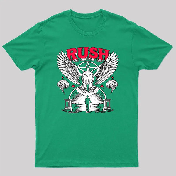 To Honor Rush Band Vintage Rock Owl Wings Pentagram Silhouette Unisex Classic T-shirt