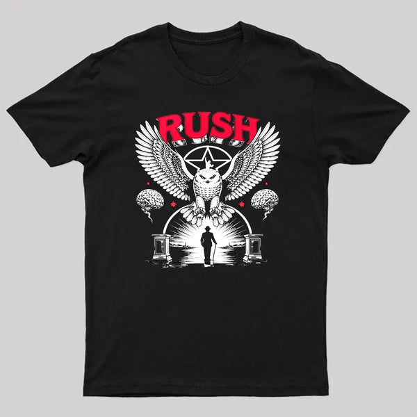 To Honor Rush Band Vintage Rock Owl Wings Pentagram Silhouette Unisex Classic T-shirt