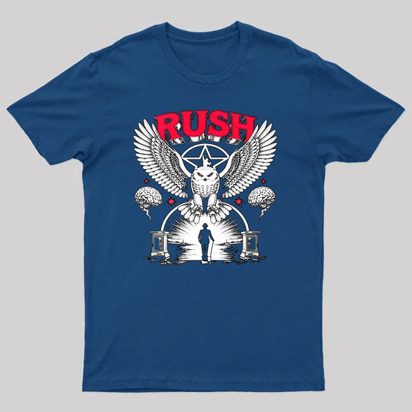 To Honor Rush Band Vintage Rock Owl Wings Pentagram Silhouette Unisex Classic T-shirt