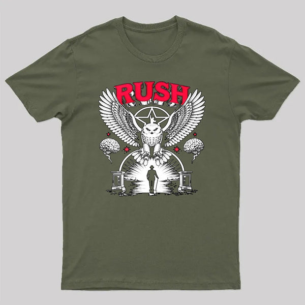 To Honor Rush Band Vintage Rock Owl Wings Pentagram Silhouette Unisex Classic T-shirt
