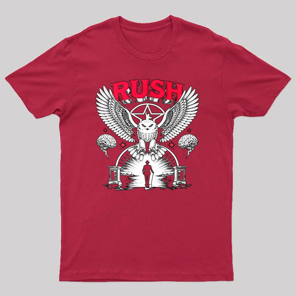 To Honor Rush Band Vintage Rock Owl Wings Pentagram Silhouette Unisex Classic T-shirt