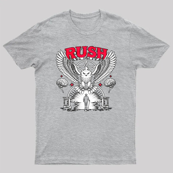 To Honor Rush Band Vintage Rock Owl Wings Pentagram Silhouette Unisex Classic T-shirt