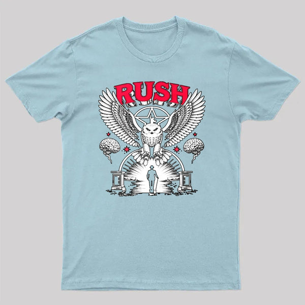 To Honor Rush Band Vintage Rock Owl Wings Pentagram Silhouette Unisex Classic T-shirt