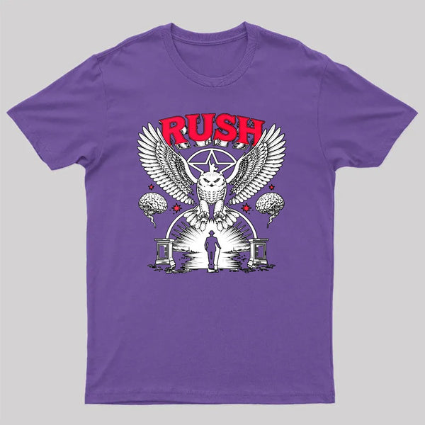 To Honor Rush Band Vintage Rock Owl Wings Pentagram Silhouette Unisex Classic T-shirt