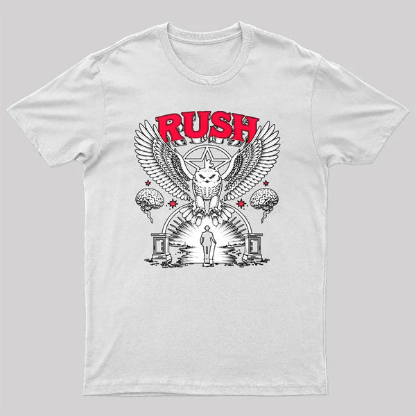 To Honor Rush Band Vintage Rock Owl Wings Pentagram Silhouette Unisex Classic T-shirt