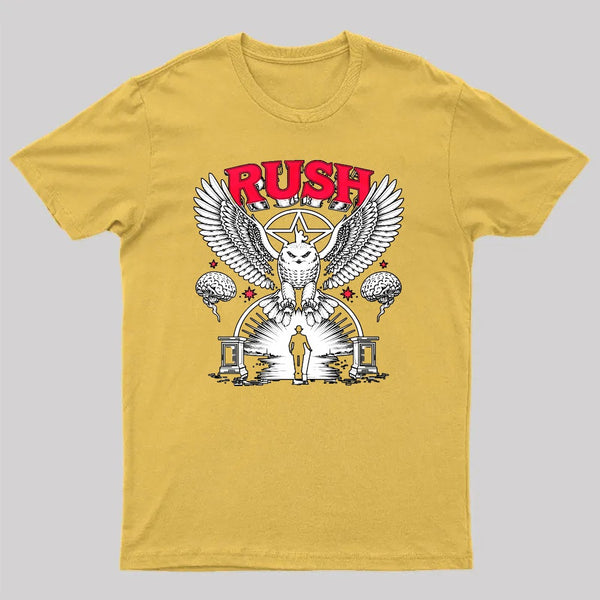 To Honor Rush Band Vintage Rock Owl Wings Pentagram Silhouette Unisex Classic T-shirt