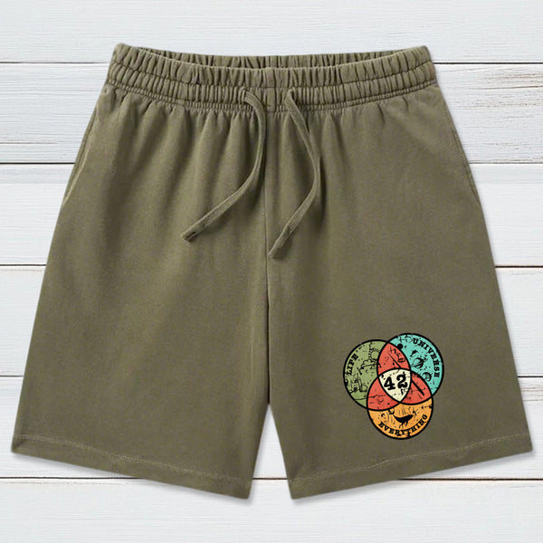 Life the Universe Everything Washed Shorts