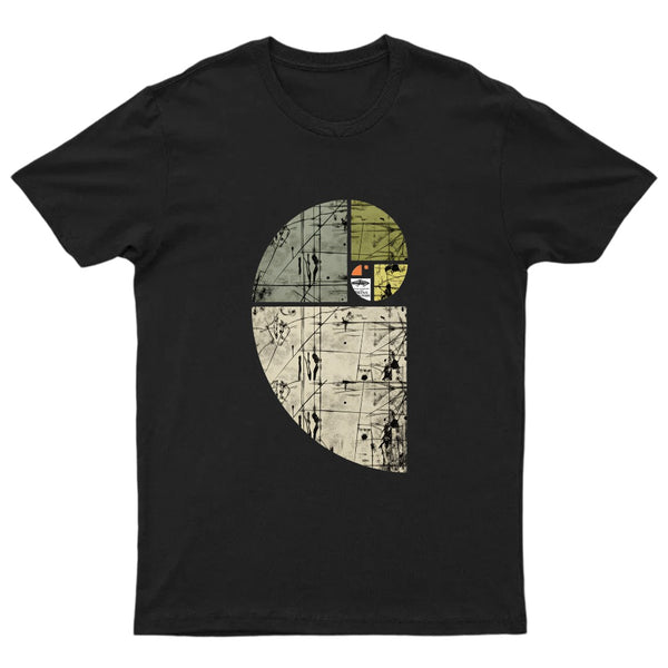 Distressed Fibonacci Spiral Geek Graphic T-Shirt