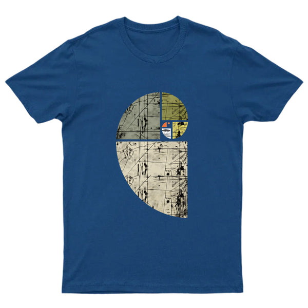 Distressed Fibonacci Spiral Geek Graphic T-Shirt