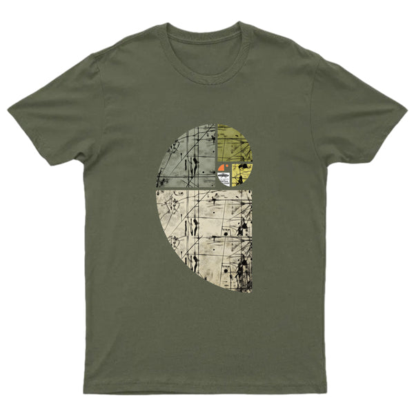 Distressed Fibonacci Spiral Geek Graphic T-Shirt