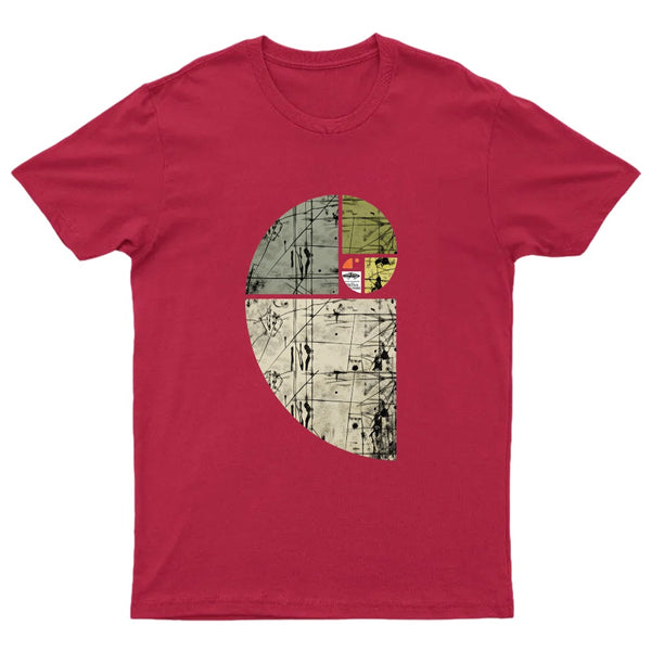 Distressed Fibonacci Spiral Geek Graphic T-Shirt