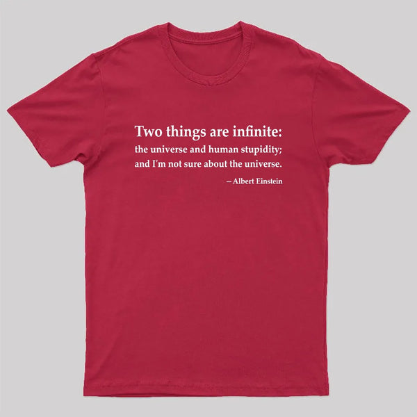 Einstein Quotes Two Things Are Infinite Nerd T-Shirt