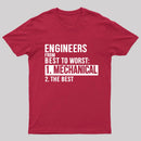 Engineers From Best To Worst Mechanical Engineering T-Shirt