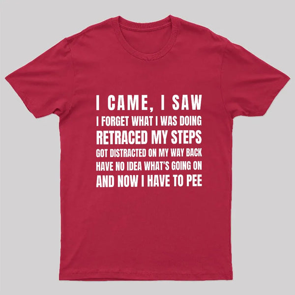 I Came, I Saw, I Have To Pee T-Shirt