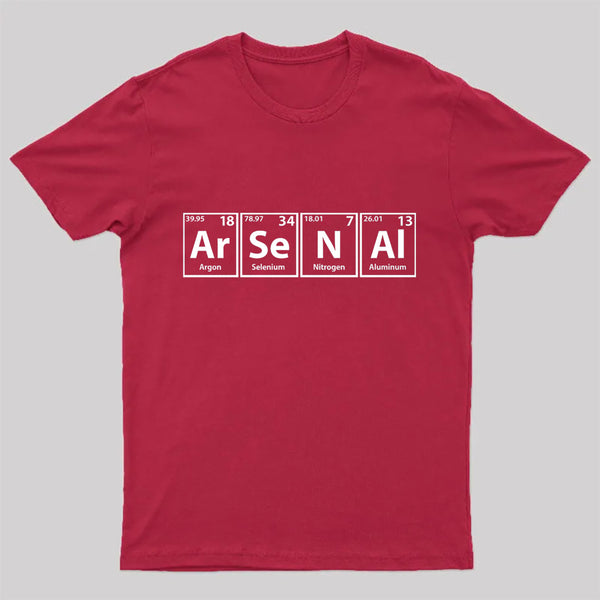 Arsenal (Ar-Se-N-Al) Periodic Elements Spelling T-Shirt