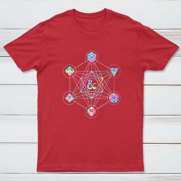 Scifi Holographic Geometric Dice T-Shirt