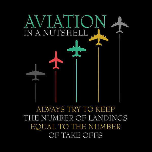 Funny Pilot Aviation In A Nutshell Geek T-Shirt