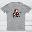 Santa Cat on A Raccoon Geek T-Shirt