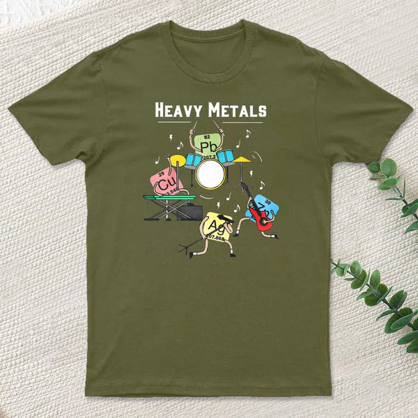 Heavy Metals Rock Chemistry Physics Periodic Table Of Elements teeforgeeks T-Shirt