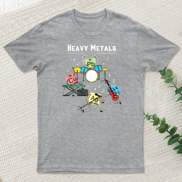Heavy Metals Rock Chemistry Physics Periodic Table Of Elements teeforgeeks T-Shirt